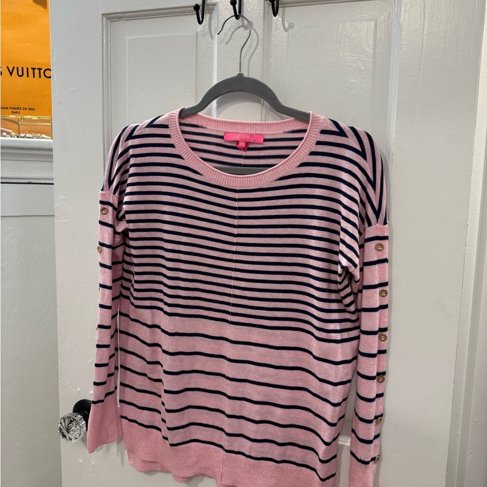 Lilly Pulitzer Pink and Black Knit Top